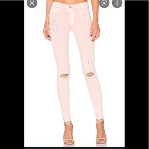 Hudson Midrise Nico Super Skinny Jeans Distressed Size 29